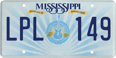 MS license plate LPL149