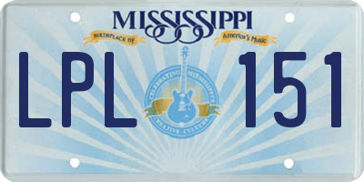 MS license plate LPL151