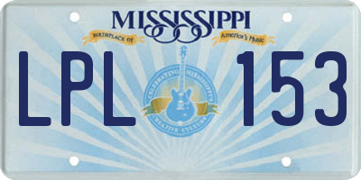 MS license plate LPL153