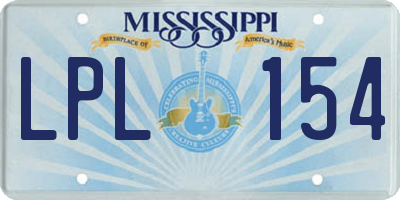 MS license plate LPL154