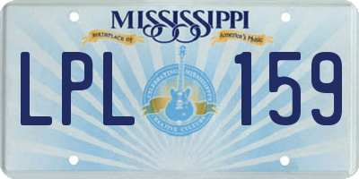 MS license plate LPL159