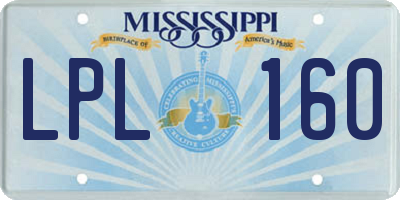 MS license plate LPL160