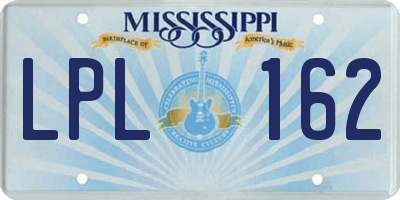MS license plate LPL162