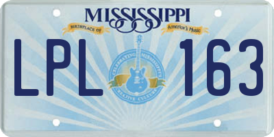MS license plate LPL163