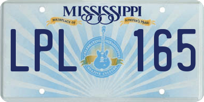 MS license plate LPL165