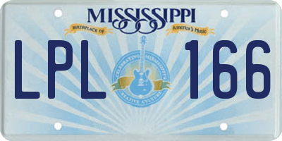 MS license plate LPL166