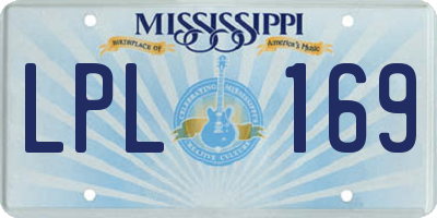 MS license plate LPL169
