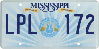 MS license plate LPL172