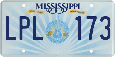 MS license plate LPL173