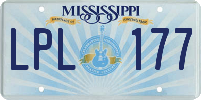 MS license plate LPL177