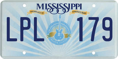 MS license plate LPL179