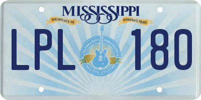 MS license plate LPL180