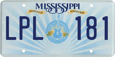 MS license plate LPL181