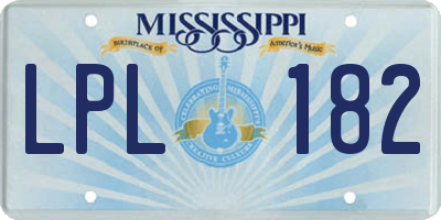 MS license plate LPL182