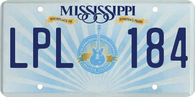 MS license plate LPL184