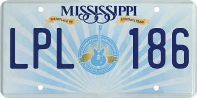 MS license plate LPL186