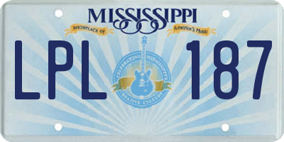 MS license plate LPL187