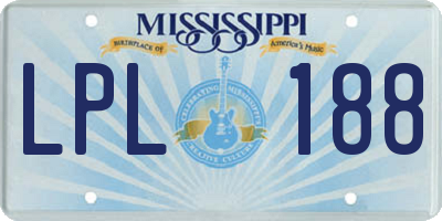 MS license plate LPL188