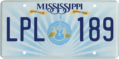 MS license plate LPL189