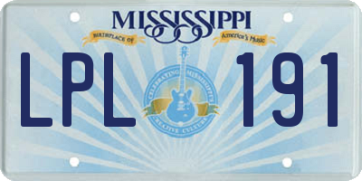 MS license plate LPL191