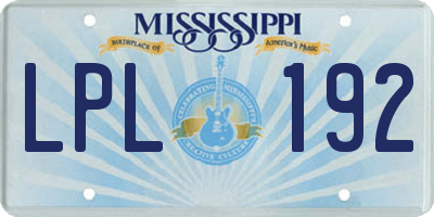 MS license plate LPL192