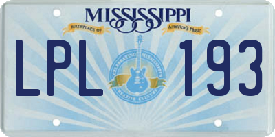 MS license plate LPL193