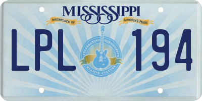 MS license plate LPL194