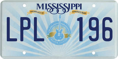 MS license plate LPL196