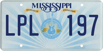 MS license plate LPL197