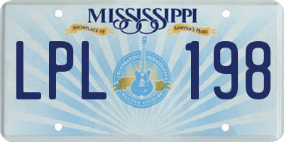 MS license plate LPL198