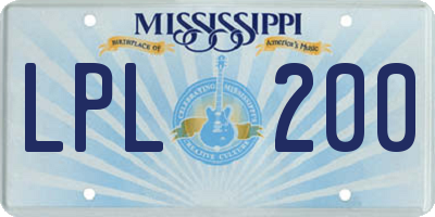 MS license plate LPL200