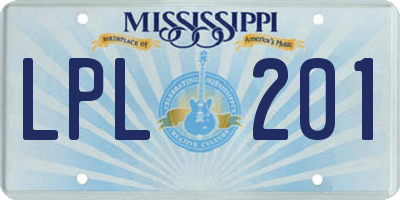 MS license plate LPL201