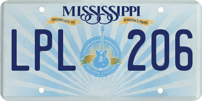 MS license plate LPL206