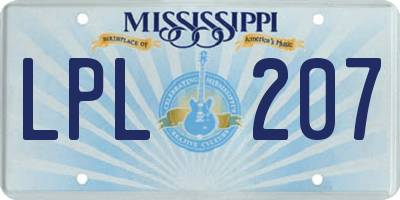 MS license plate LPL207