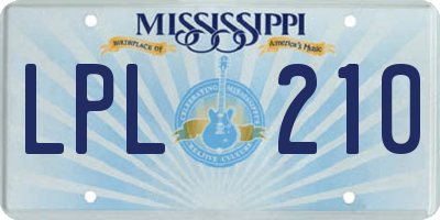 MS license plate LPL210