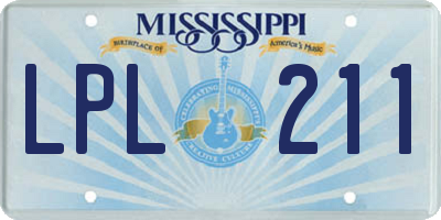 MS license plate LPL211