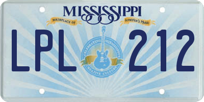 MS license plate LPL212