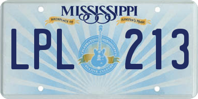MS license plate LPL213