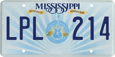 MS license plate LPL214