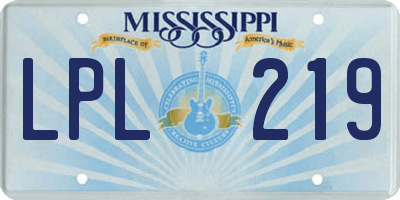 MS license plate LPL219