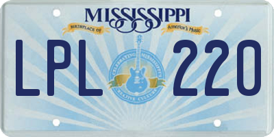 MS license plate LPL220