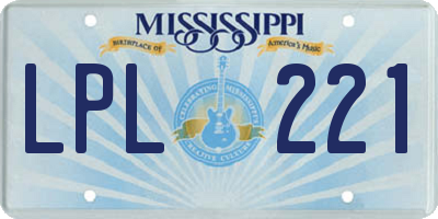 MS license plate LPL221
