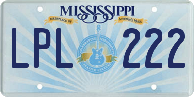 MS license plate LPL222