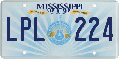MS license plate LPL224