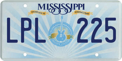 MS license plate LPL225