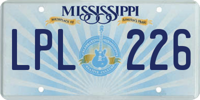 MS license plate LPL226