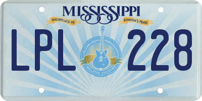 MS license plate LPL228