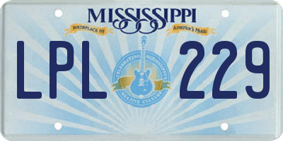 MS license plate LPL229