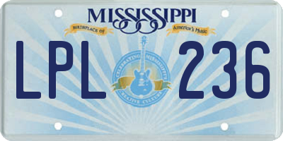 MS license plate LPL236