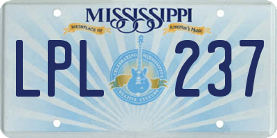 MS license plate LPL237